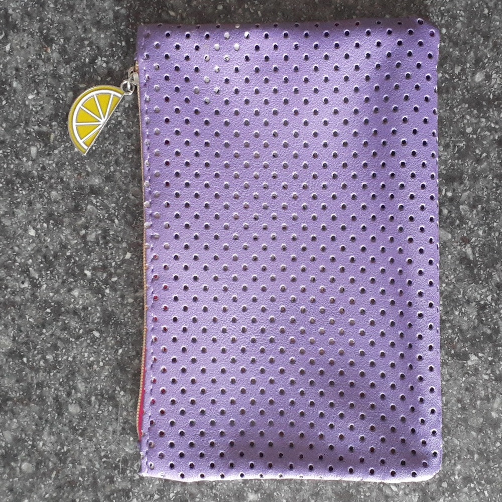 IPSY Purple & Lemon Wedge Makeup Bag